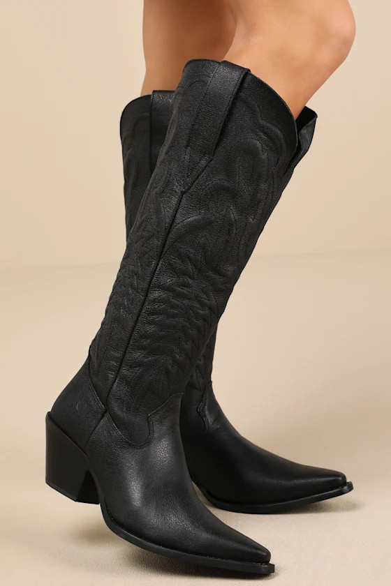 Raisin Kane Black Knee-High Western Boots | Lulus