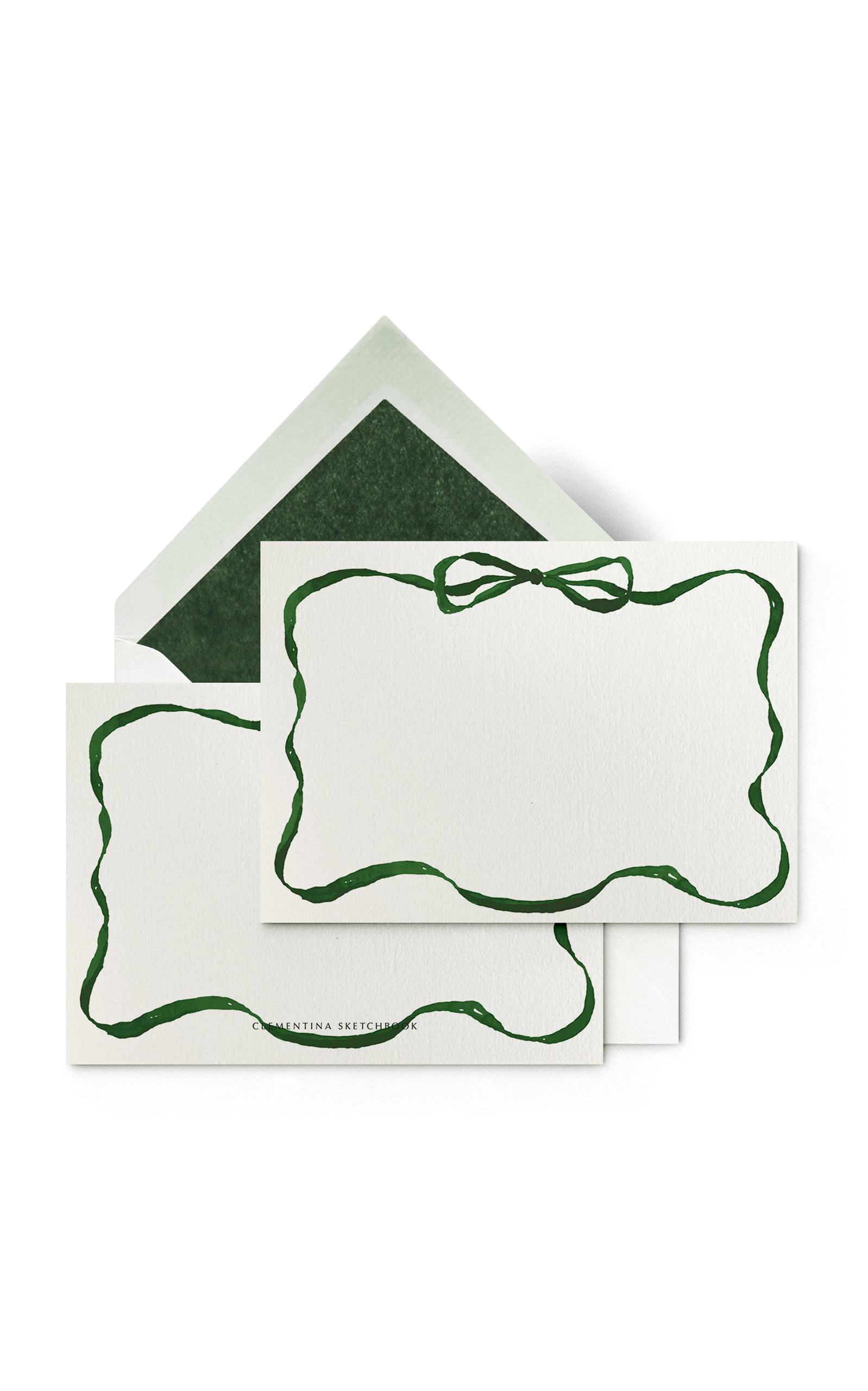 Set-of-Ten Festive Ribbon Hand-Painted Stationary Cards | Moda Operandi (Global)