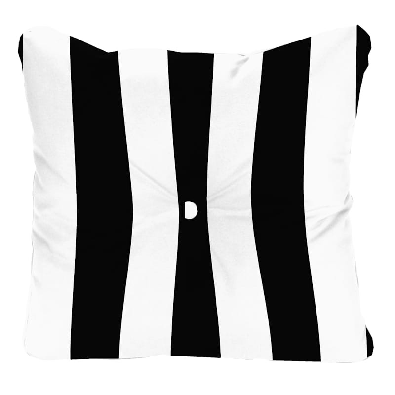 Providence Black Awning Stripe Outdoor Tufted Back Cushion








	
		
		
			
				5
			
			
				... | At Home