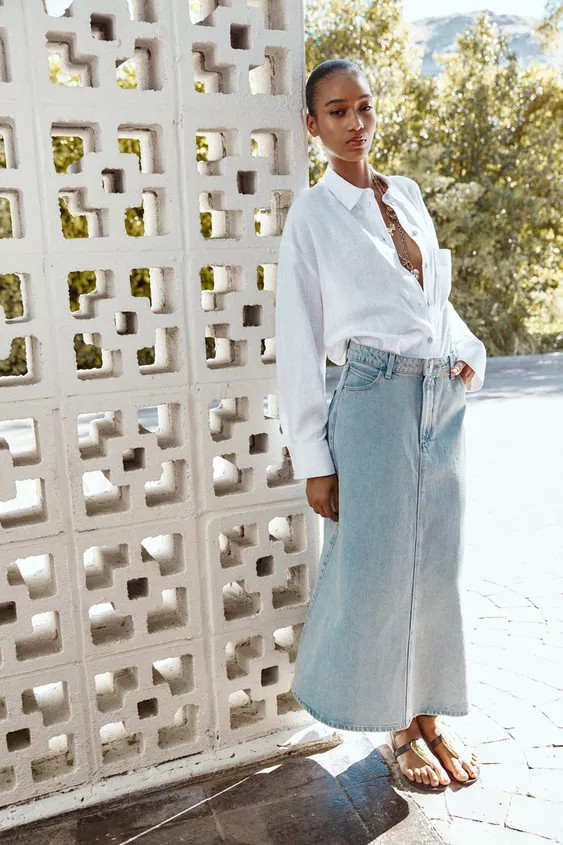 OVERSIZE LINEN BLEND SHIRT | Zara UK