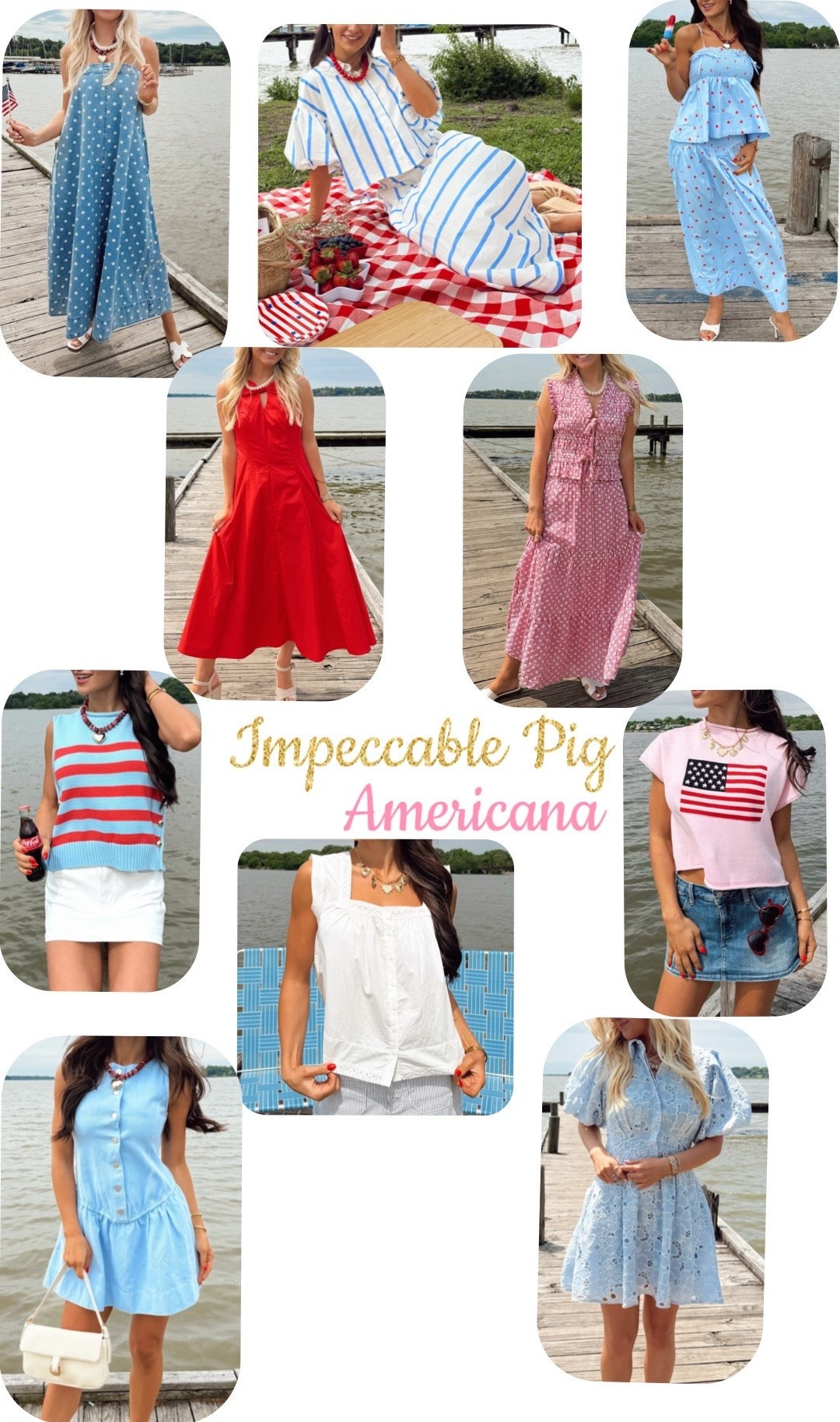Impeccable Pig had dropped their Americana line and I am obsessed with it! Get all these sets, dresses, tops and more!! You can also buy each top and bottom separately!

#LTKSeasonal #LTKTravel #LTKootd