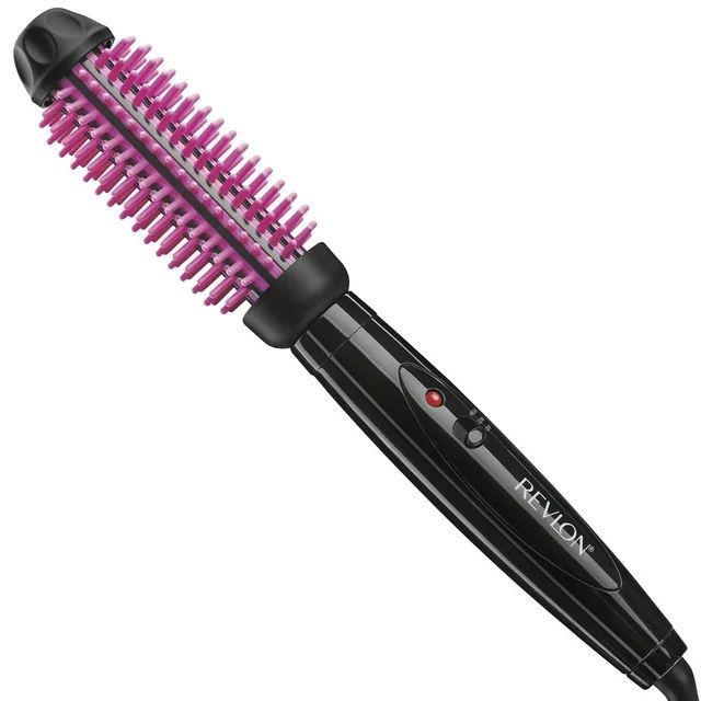 Revlon Silicone Bristle Heated Hair Styling Brush, Black, 1 Inch Barrel - Walmart.com | Walmart (US)