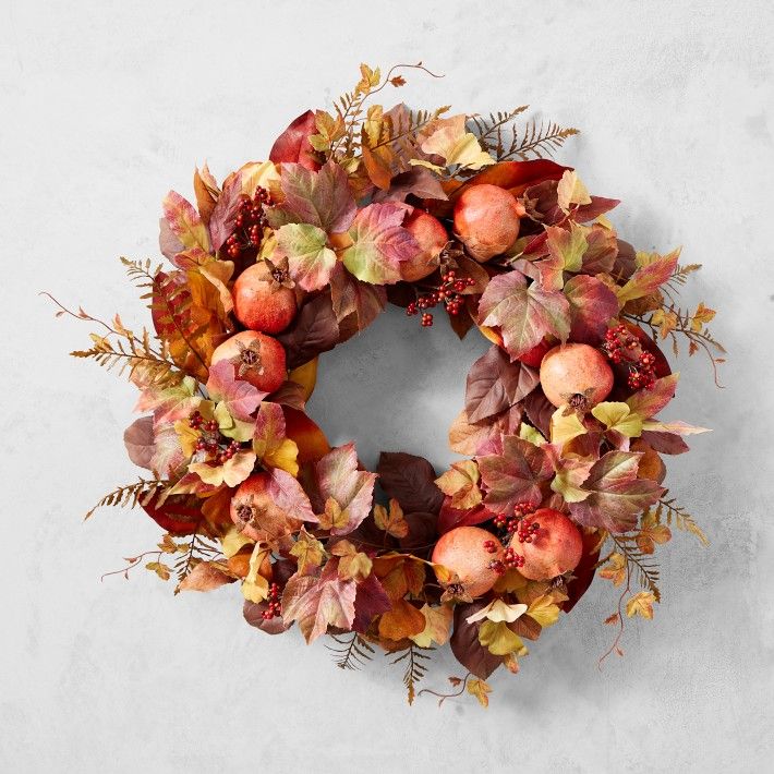 Faux Pomegranates Wreath | Williams-Sonoma