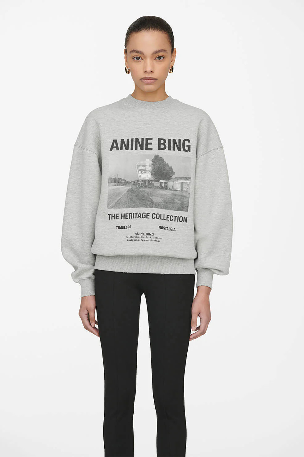 ANINE BING Kenny Sweatshirt Motel in Heather Grey | Anine Bing