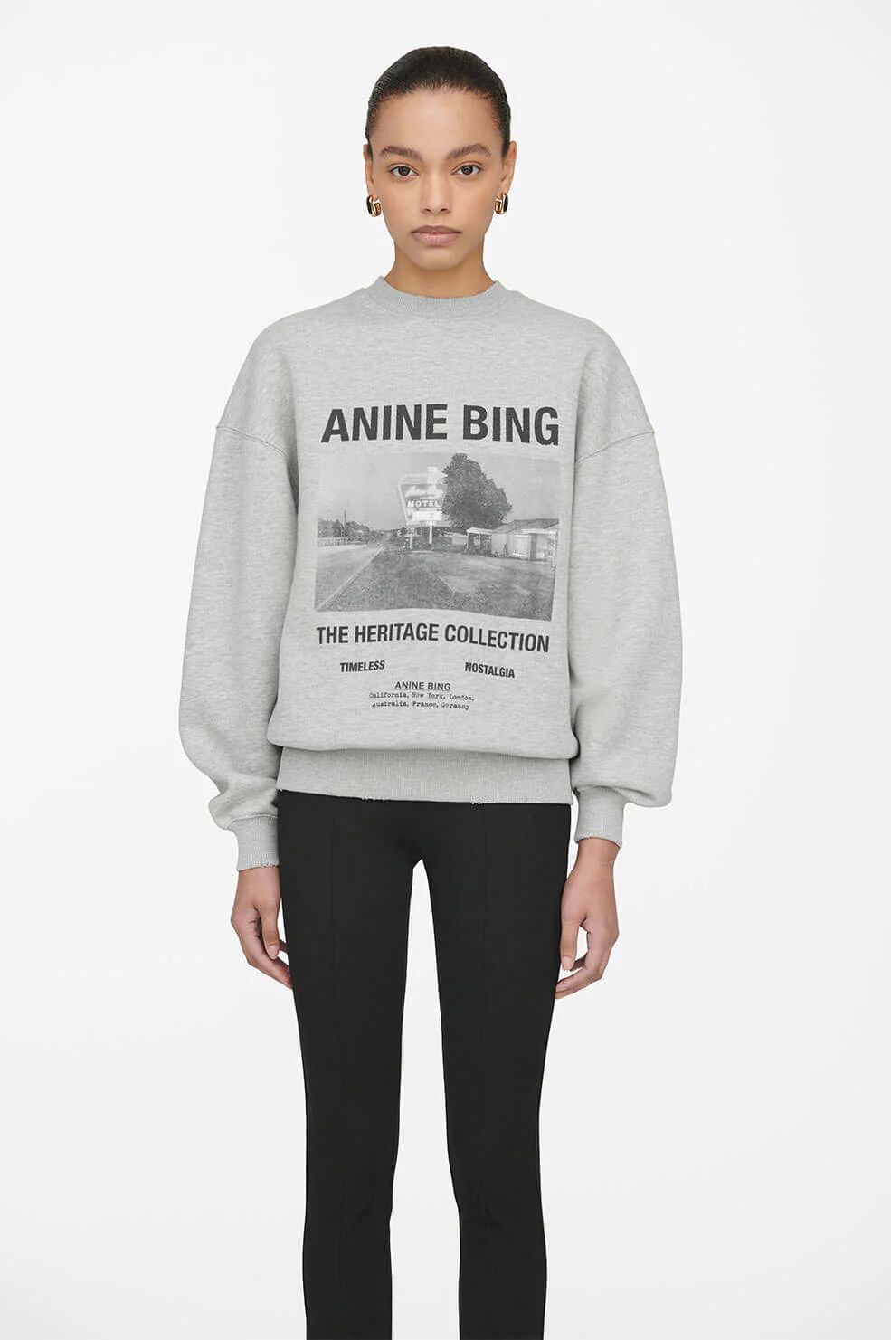 ANINE BING Kenny Sweatshirt Motel in Heather Grey | Anine Bing