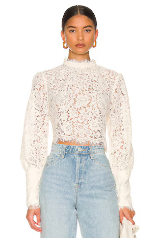 Bardot Georgia Lace Top in Oyster from Revolve.com | Revolve Clothing (Global)
