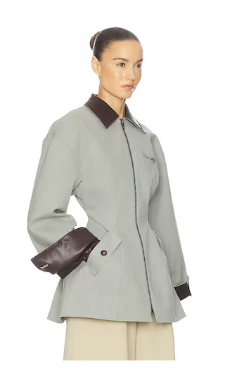 The Lady Hunting Jacket With Faux Leather Collar in Storm | Revolve Clothing (Global)