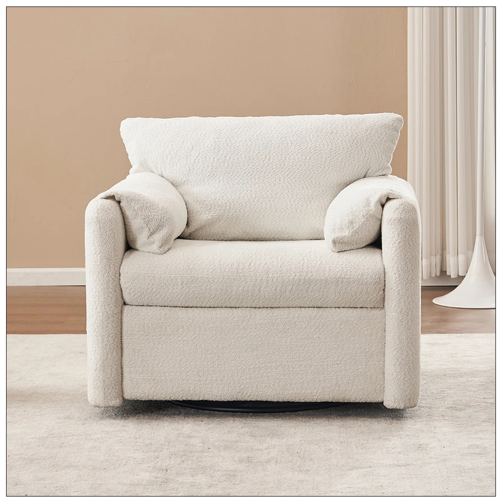 Fixed-Modern Accent Chair Single Seater - Plush Chenille Lounge Chair with High-Resilience Cushio... | Wayfair North America