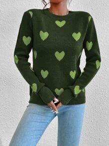 Heart Pattern Sweater SKU: sw2210195337392682(500+ Reviews)$16.99$16.14Join for an Exclusive 5% O... | SHEIN