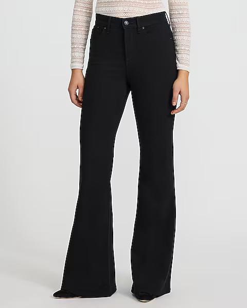 High Waisted Stay Black '70s Flare Jeans | Express