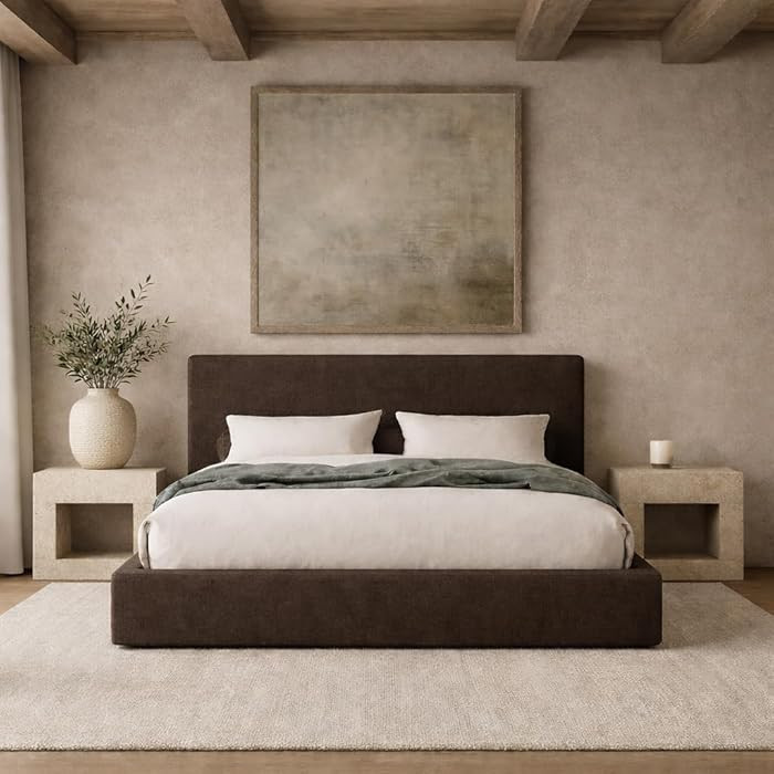 Square Bed \u2013 Washable Cover - Soft Upholstered Linen - Minimalist Modern - Sold Separately(B... | Amazon (US)