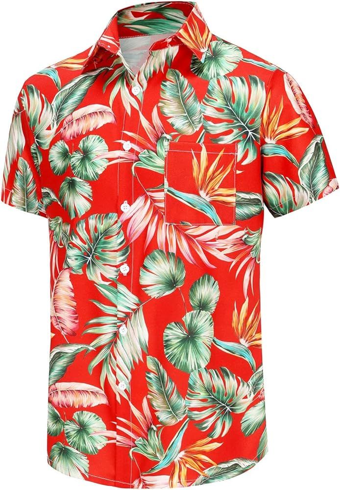 KYKU Funky Hawaiian Shirt for Men Palm Beach Shirts Tropical Vacation Shirts | Amazon (US)