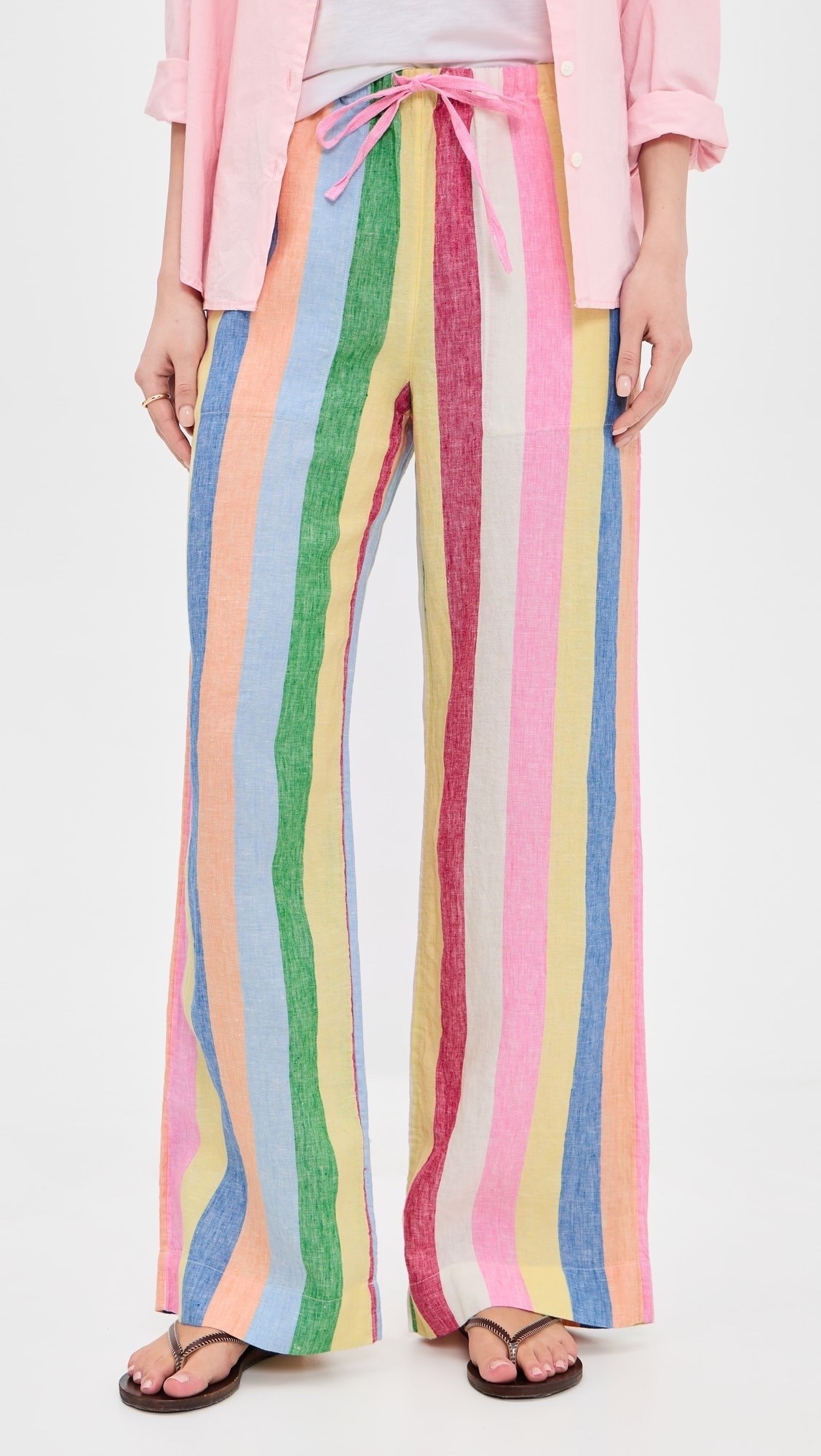 Striped linen pants
