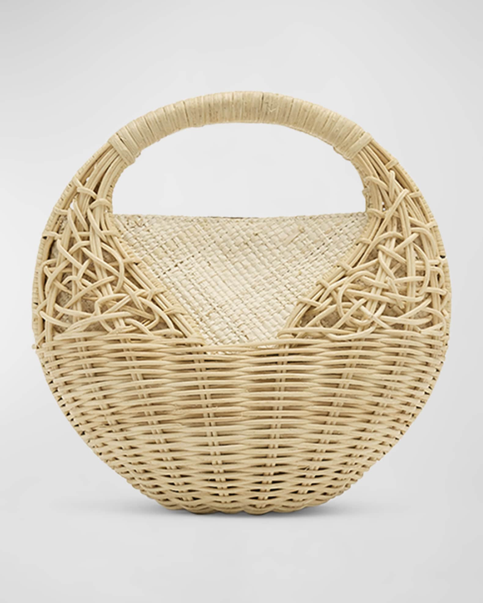 Sea Shell Straw Basket Top-Handle Bag | Neiman Marcus