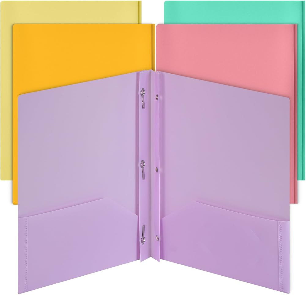 Mr. Pen- Plastic Folders with Pockets and Prongs, 5 Pack, Letter Size | Amazon (US)