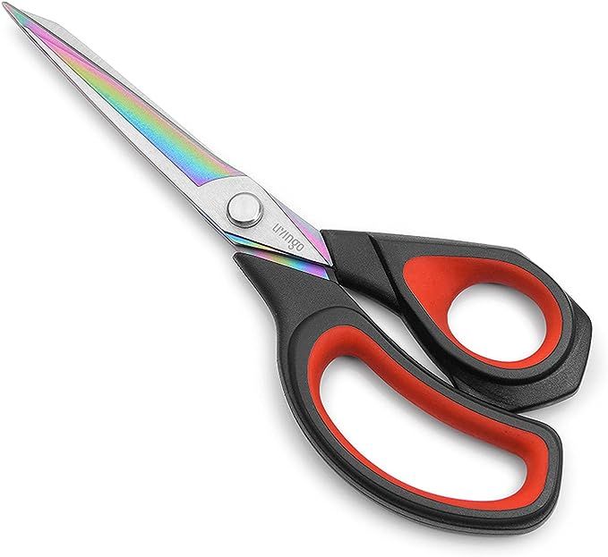 LIVINGO Premium Tailor Scissors Heavy Duty Multi-Purpose Titanium Coating Forged Stainless Steel ... | Amazon (US)