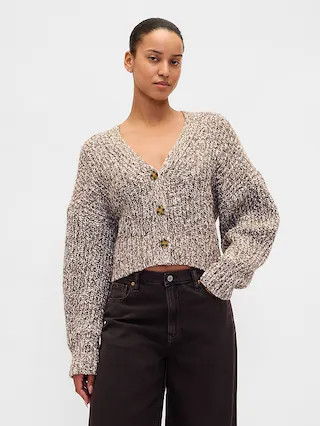 Cotton-Blend Crop Cardigan Sweater | Gap (US)