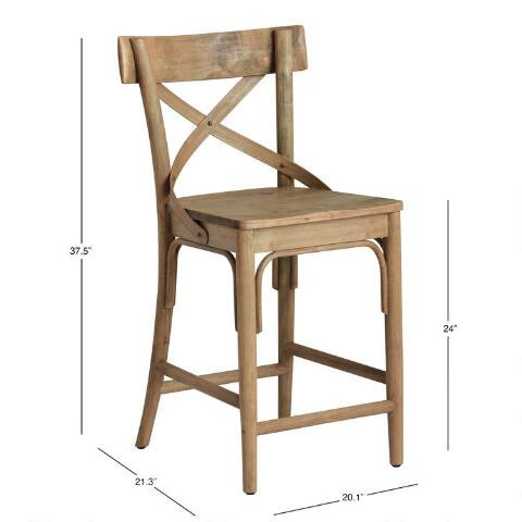 Bistro Distressed Wood Counter Stool | World Market