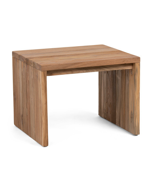26x22x20 Reclaimed Teak Gilroy Outdoor Indoor End Table | TJ Maxx