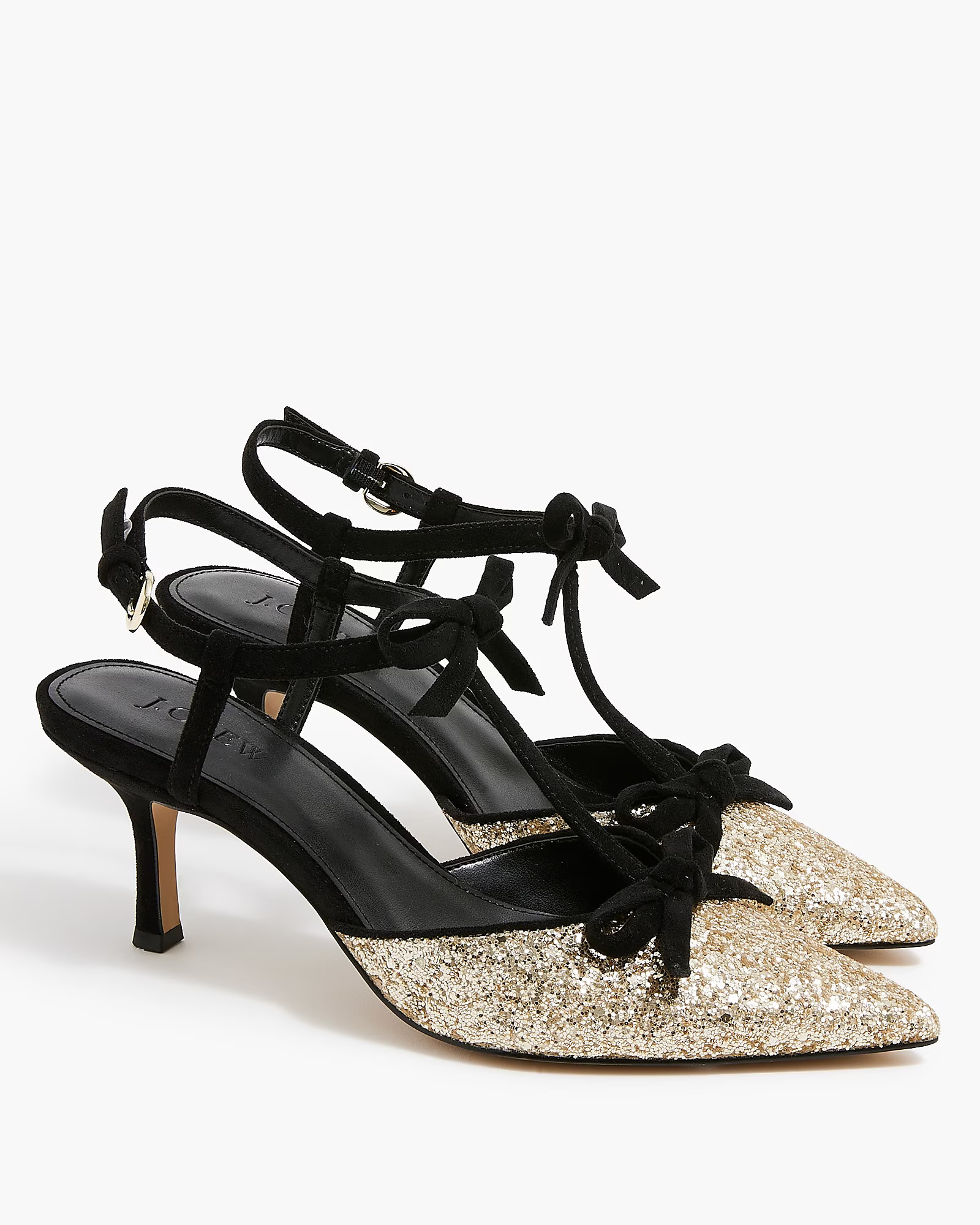 Glitter double-bow heels | J.Crew Factory
