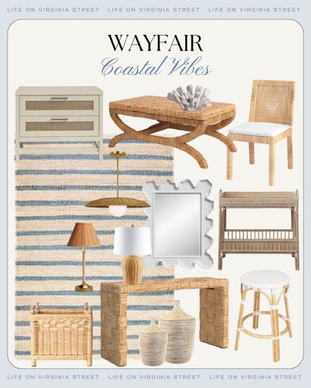 Loving all the coastal decor vibes available right now at Wayfair! Includes this June blue striped rug, rattan console table, seagrass bench, rattan lamps, white coral decor, white counter stool, rattan bar cart, white coral mirror, rattan pendant light, rattan dining chair, rattan nightstand and more!
.
#ltkhome #ltksalealert #ltkfindsunder50 #ltkfindsunder100 #ltkstylerip #ltkover40 #ltkseasonal beach house decor style, neutral coastal decor, Serena and Lily look for less

#LTKSaleAlert #LTKHome #LTKSeasonal