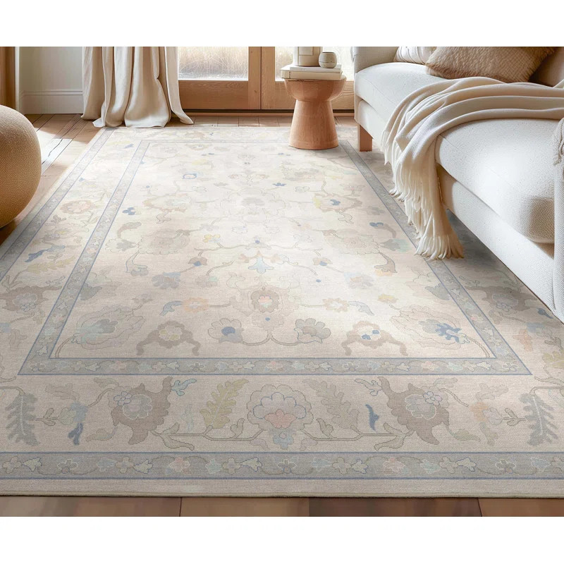 Bungalow Rose Adrith Konya Updated Traditional Oriental Pastel Cream Area Rug | Wayfair North America