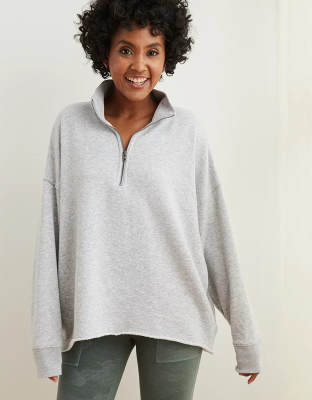 Aerie Sunday Soft Quarter Zip Sweatshirt | American Eagle Outfitters (US & CA)