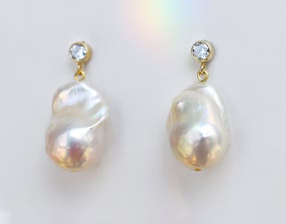 MORNING STAR Earrings Baroque Pearl Earrings Gold Pearl | Etsy | Etsy (US)