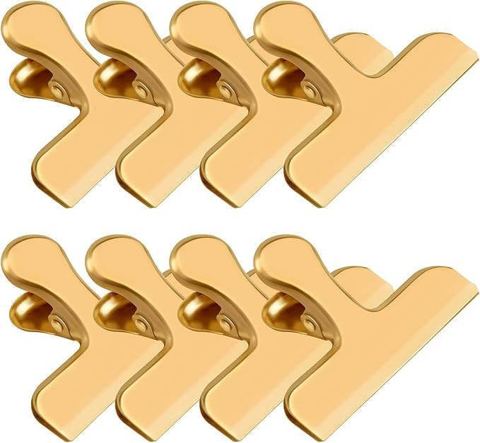 8 Pack 3 Inch Wide Stainless Steel Chip Clips Food Bag Clips Heavy Duty Food Bag Clamp, Chip Clip... | Amazon (US)