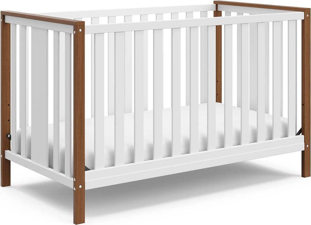 Storkcraft Modern Pacific 5-in-1 Convertible Crib (White with Vintage Driftwood) – GREENGUARD G... | Amazon (US)