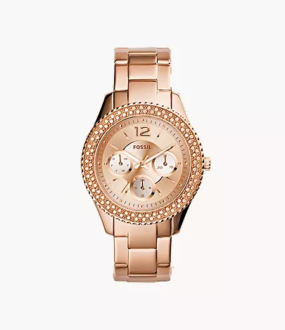 Stella Multifunction Rose-Tone Stainless Steel Watch | Fossil (US)
