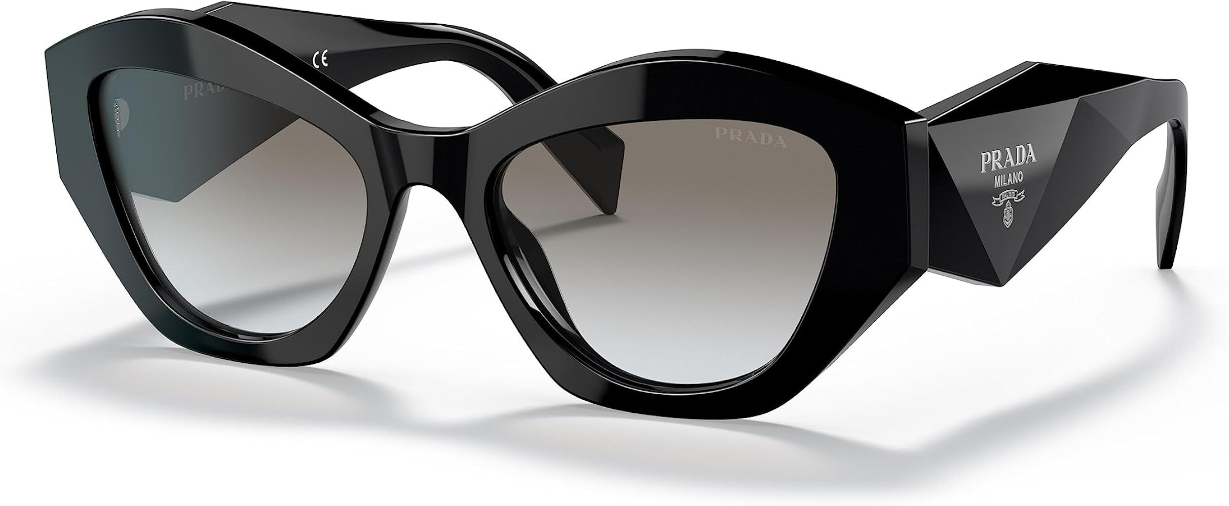 Prada PR 07YS - 1AB0A7 Sunglasses BLACK w/GREY GRADIENT 53mm | Amazon (US)