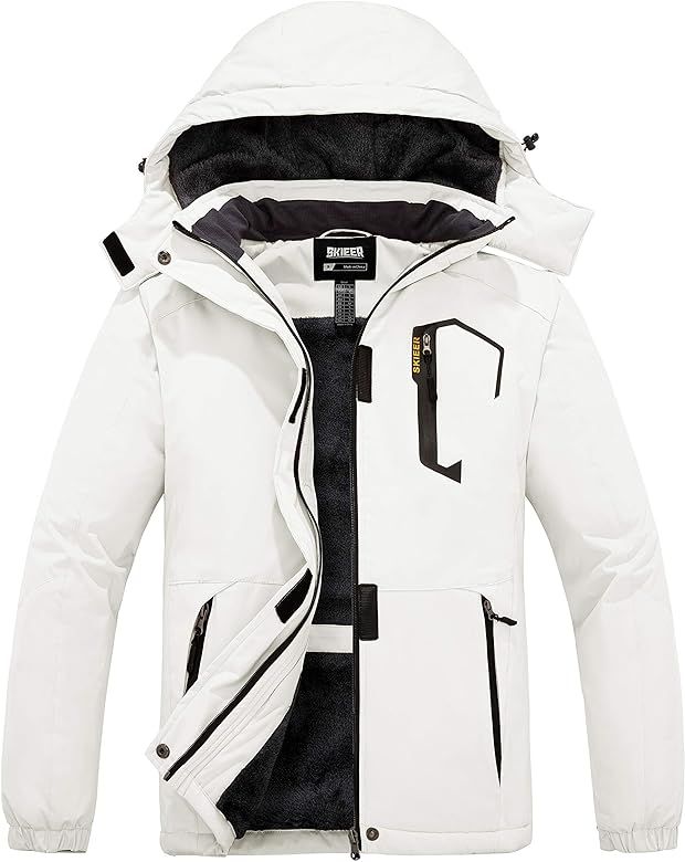 Skieer Women's Mountain Waterproof Ski Jacket Winter Rain Jacket Warm Fleece Snow Coat | Amazon (US)