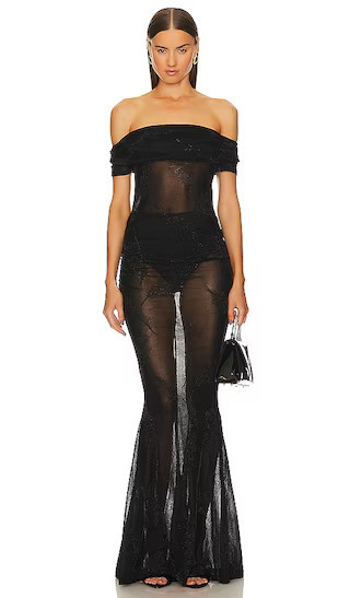 x REVOLVE Sirius Gown | Black Sheer Dress | Long Sheer Dress | Sheer Maxi Dress | Off Shoulder Dress | Revolve Clothing (Global)