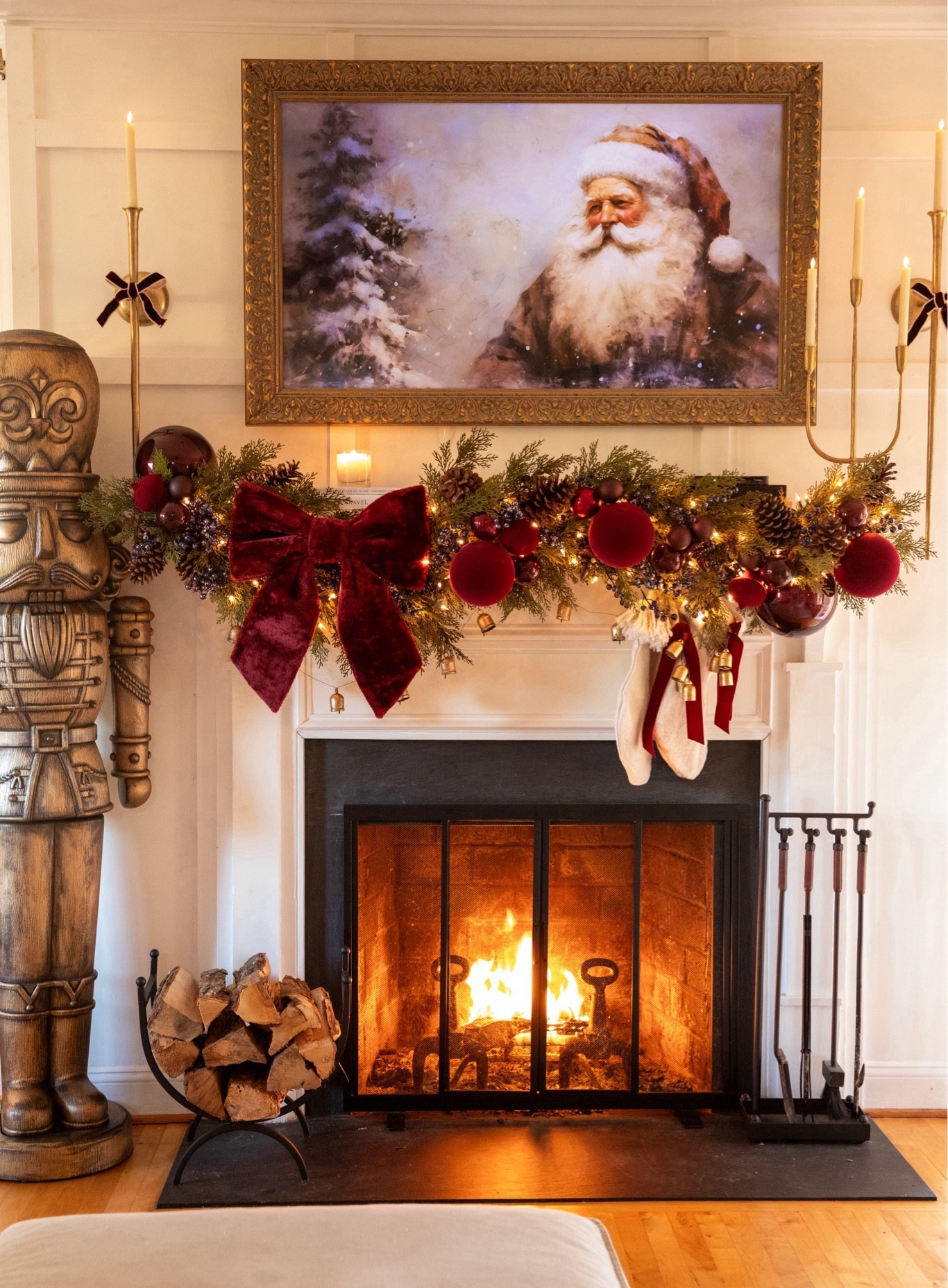 Shop my sangria mantle Christmas decor!!!
The giant velvet bow is currently unavailable as well as the giant nutcracker. 😭 

#LTKSeasonal #LTKHoliday #LTKCyberWeek