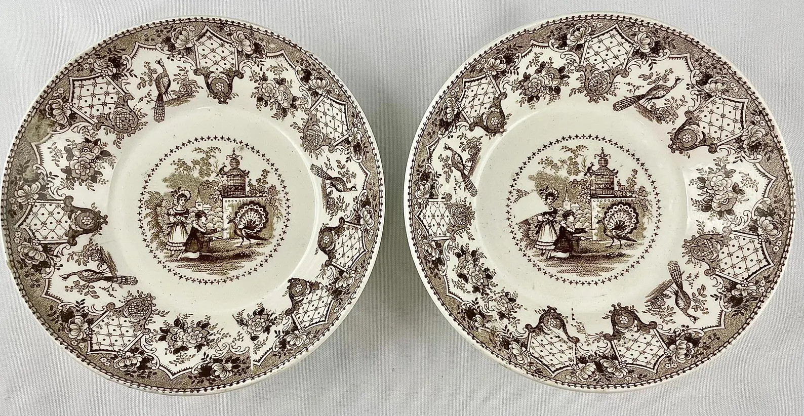Antique English Staffordshire Pr Brown Transfer Printed Bowls Juvenile Amusement CIrca 1840's | Etsy (Global)