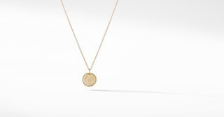 Initial Charm Necklace with Diamonds in 18K Gold | David Yurman