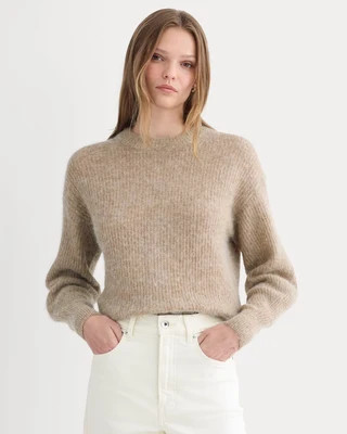 Women's Cocoon Crew in Alpaca Sweater by Everlane in Dark Heathered Camel, Size M | Everlane
