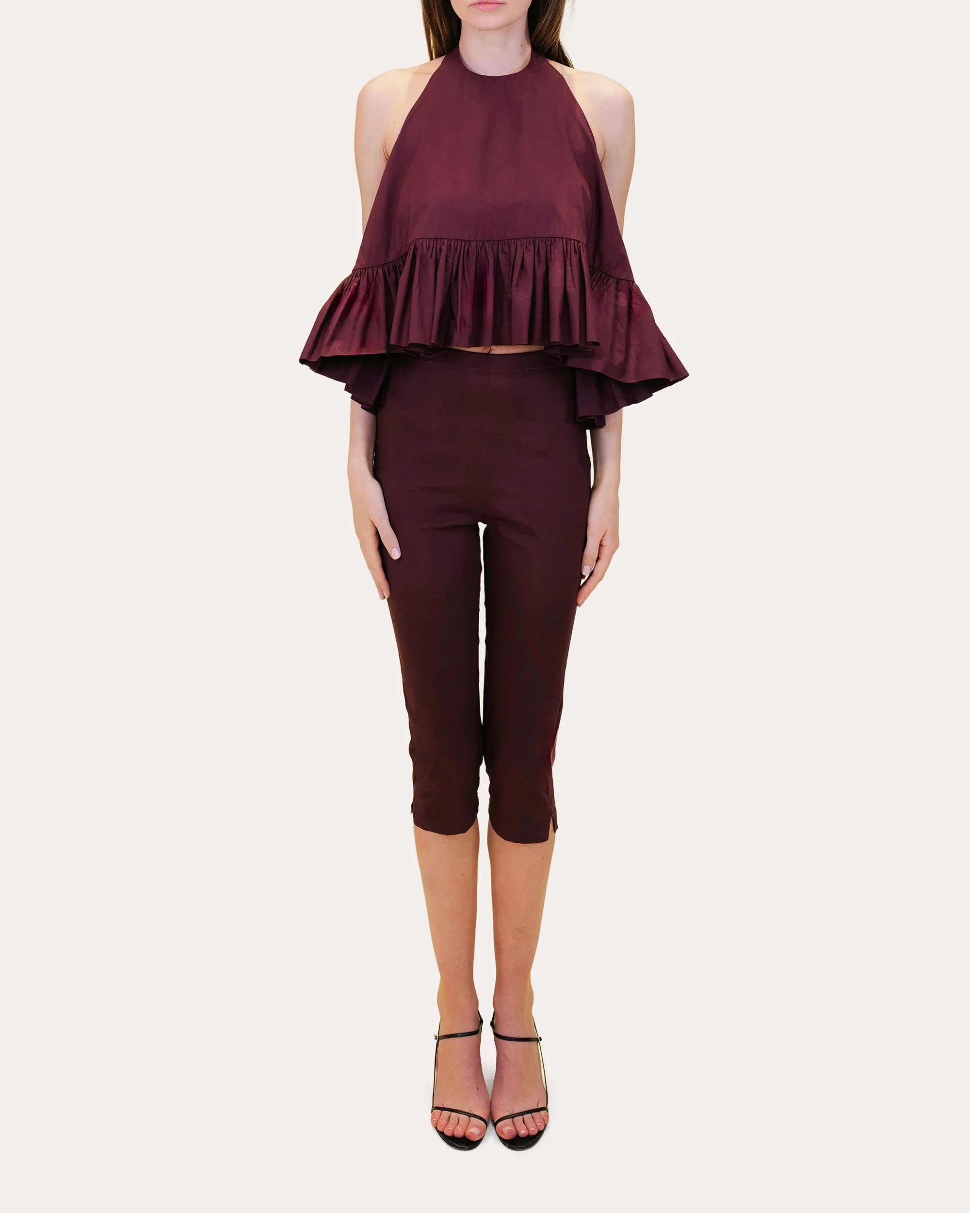 Winston Poplin High-Low Halter Top | Olivela