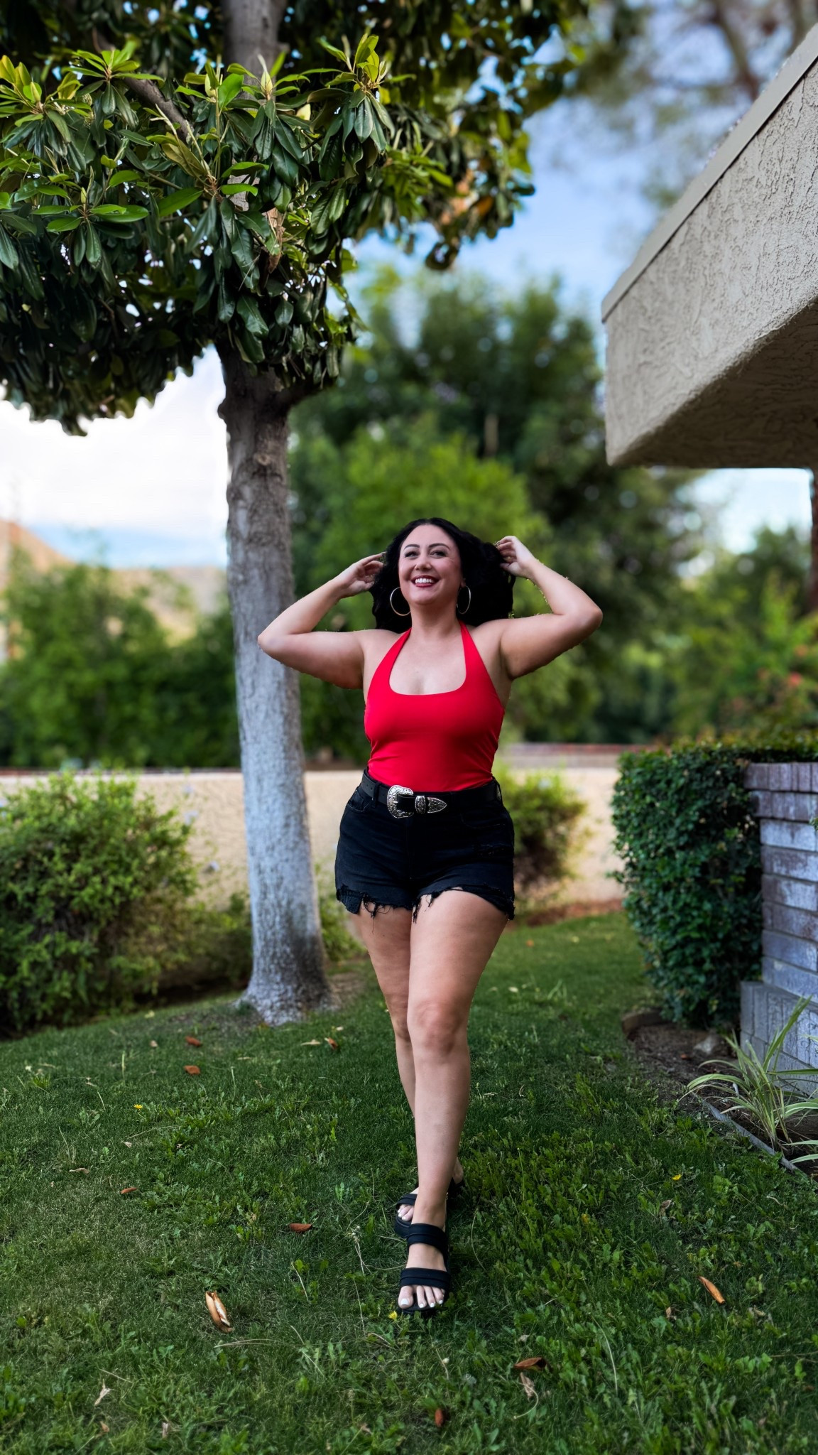 Bodysuit size large 
Shorts size 14 

For reference I am 5’5 and 188lbs



#LTKFestival #LTKMidsize #LTKootd