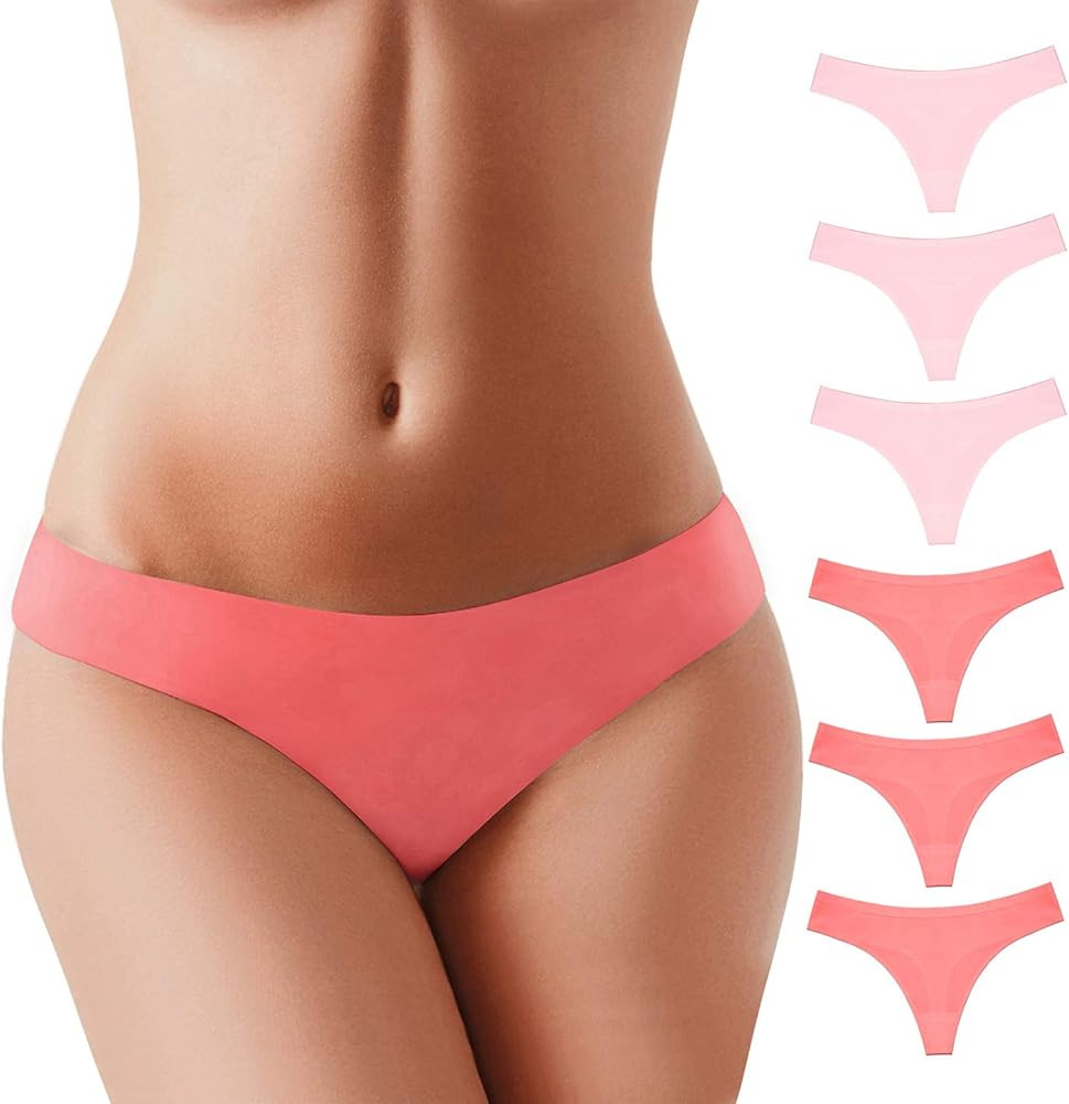 XS-XL Sport Thongs Panties Women Low Rise Sexy G-String No Show Bonded Breathable Underwear (6 Pa... | Amazon (US)