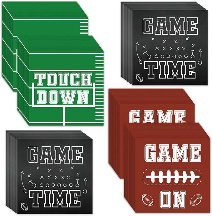 120pcs Football Party Napkins Supplies Disposable Football Birthday Paper Napkins Set Decorations... | Amazon (US)