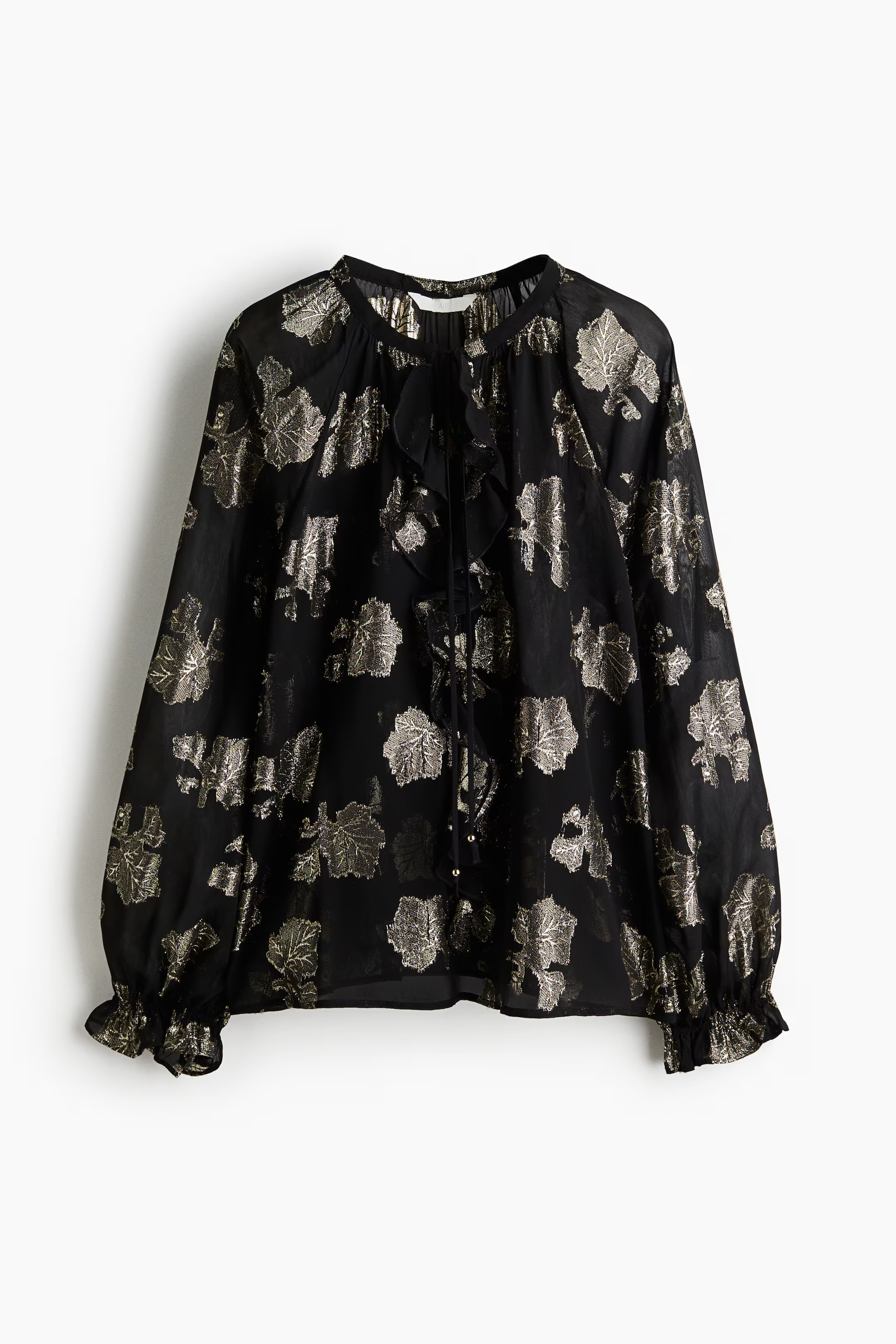 Jacquard-Weave Blouse - Black/patterned - Ladies | H&M US | H&M (US + CA)
