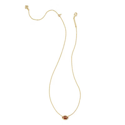 Kendra Scott Enamel Football Pendant Necklace - Gold/Brown: 14K Gold Over Brass, Lobster Claw Cla... | Target