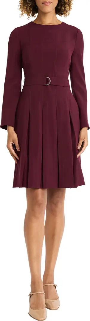 Maggy London Seamed Pleated Long Sleeve Dress | Nordstrom | Nordstrom