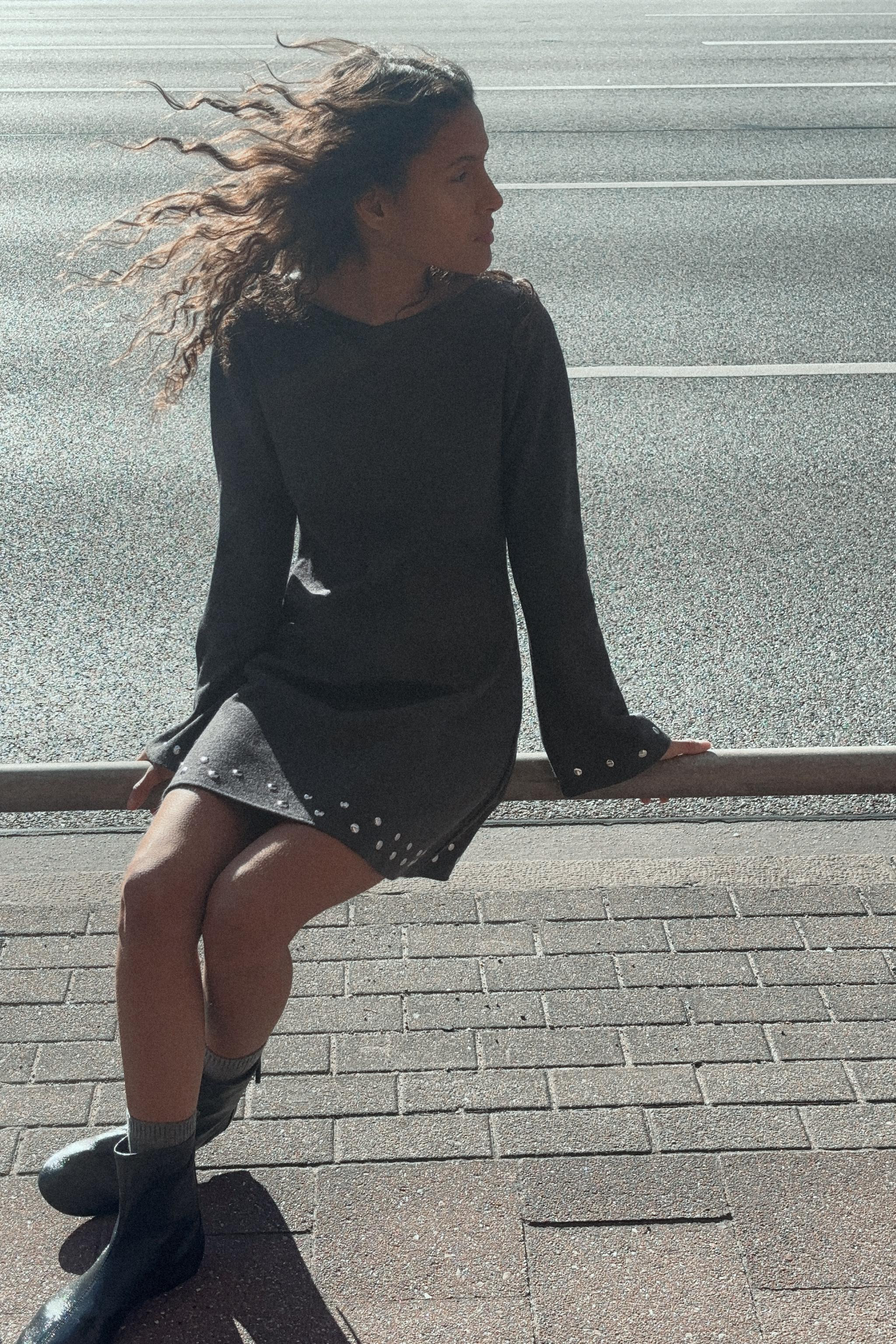 SHORT SOFT STUDDED DRESS | Zara US