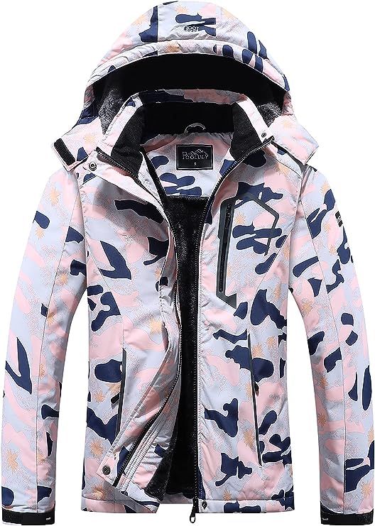 Pooluly Women's Ski Jacket Warm Winter Waterproof Windbreaker Hooded Raincoat Snowboarding Jacket... | Amazon (US)