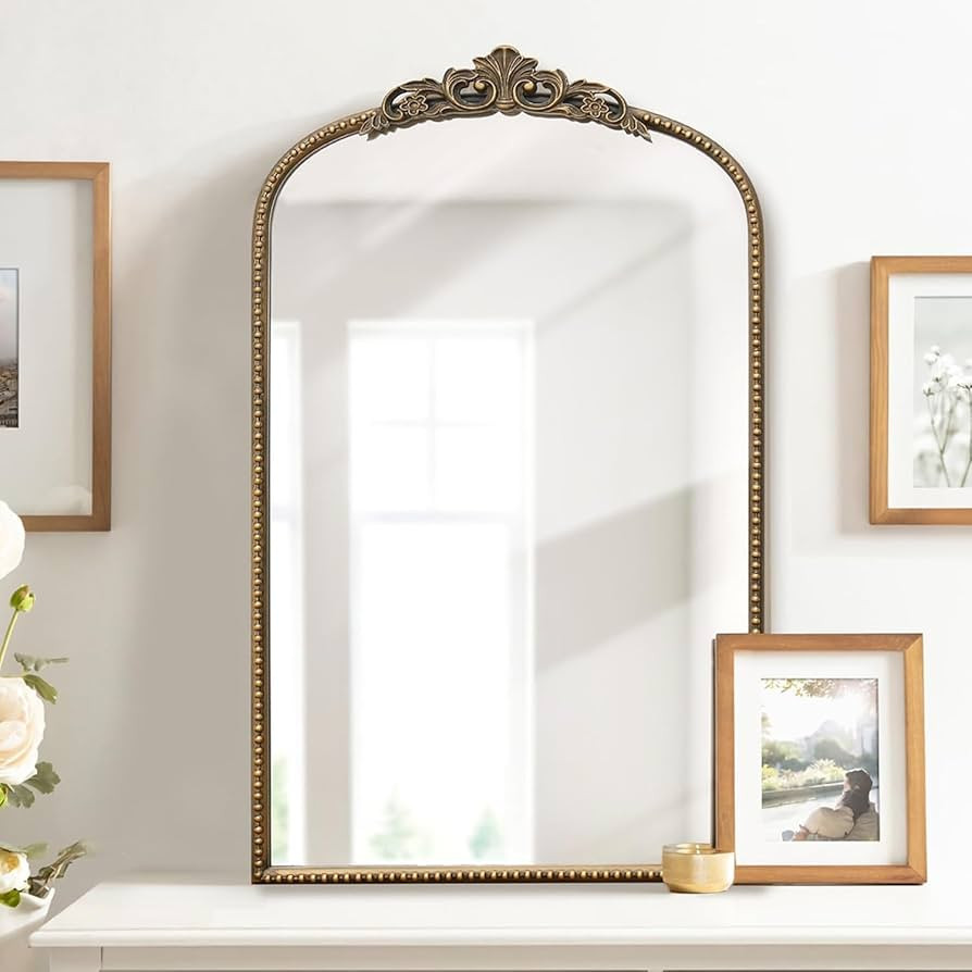 Micasso Antique French Vintage Arched Mirror, 31"x19" Decorative Ornate Gold Vintage Arch Wall Mi... | Amazon (CA)