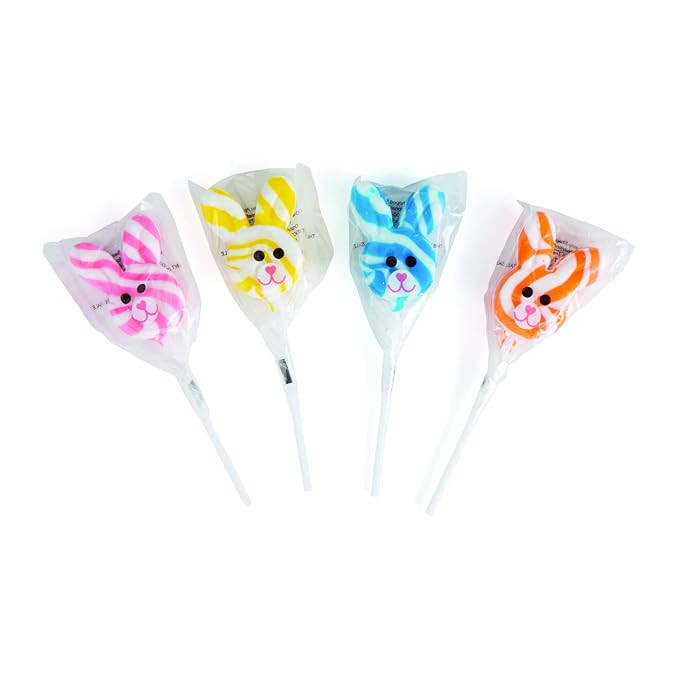 Easter Bunny Shaped Swirl Pop Suckers (12 Pieces) | Amazon (US)