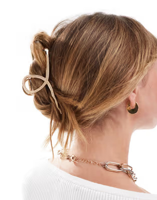 ASOS DESIGN hair clip claw with snake design in gold tone | ASOS (Global)